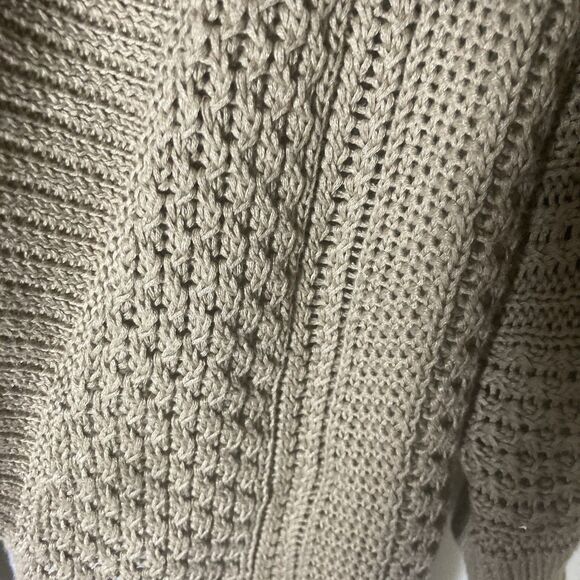 MICHAEL MICHAEL KORS brown wide collar 3/4 sleeve open front cardigan sweater M - Picture 5 of 12